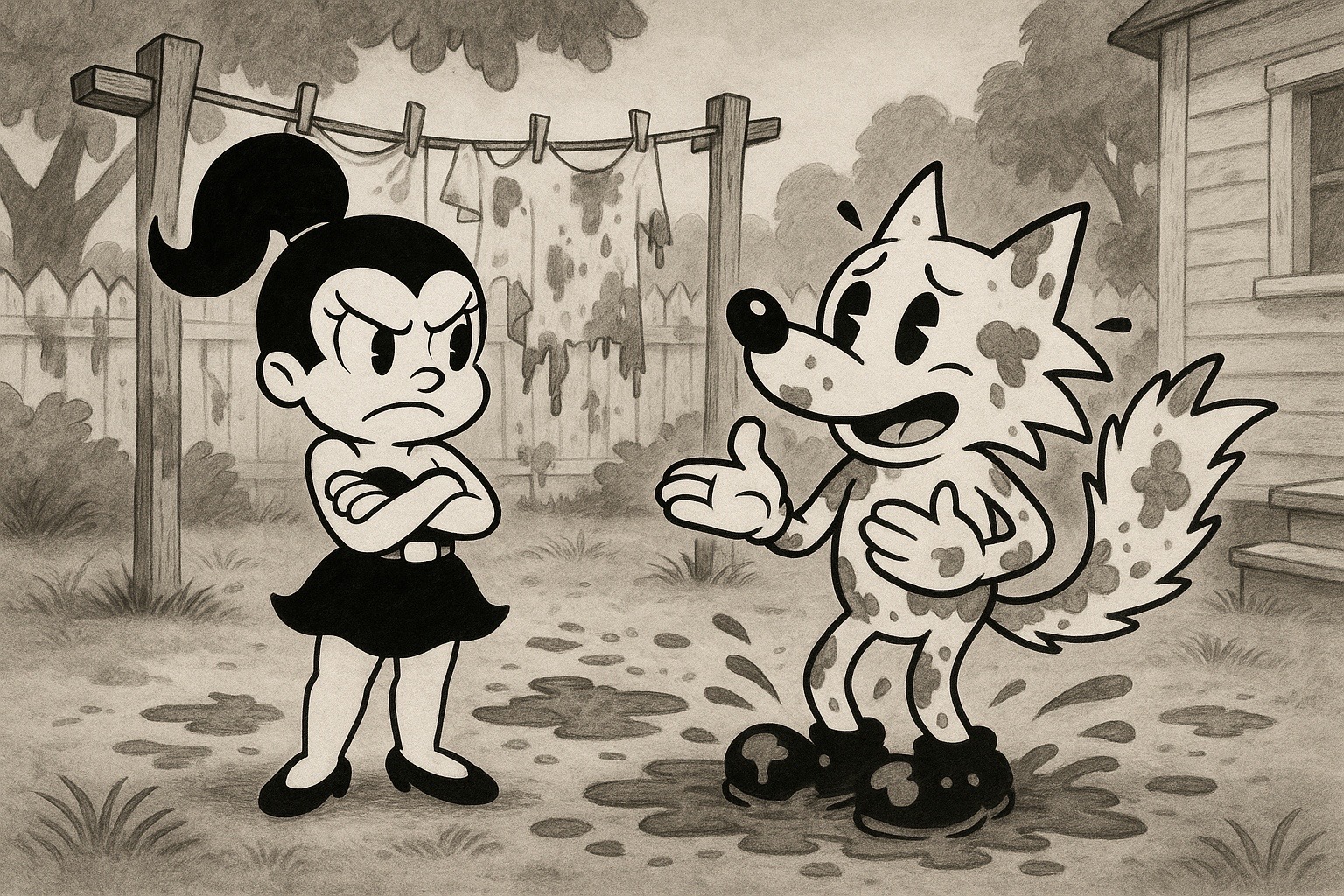 Scrub-a-Dub Pup (1927) animation cel